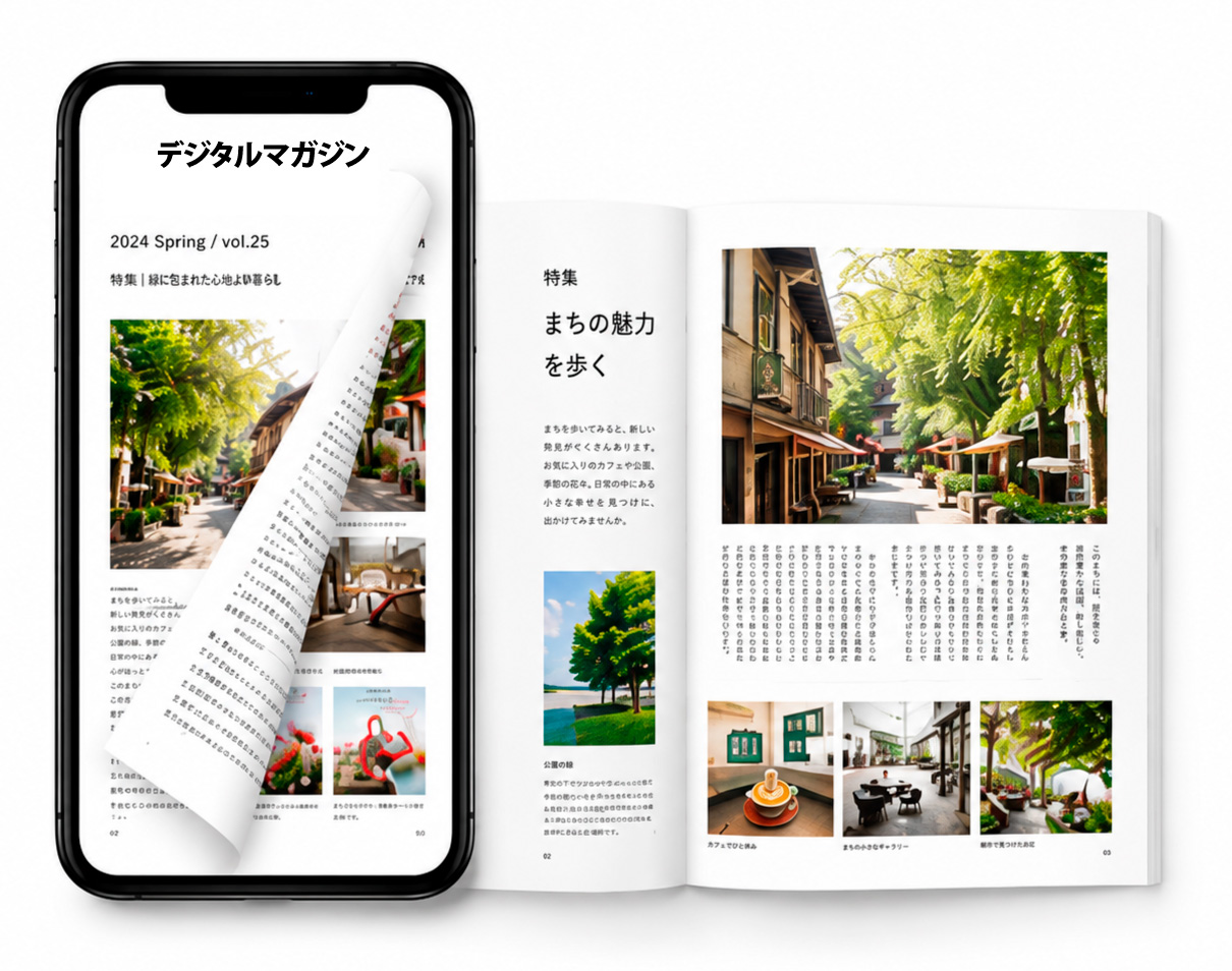 スマホで開いたデジタルマガジンのイメージ